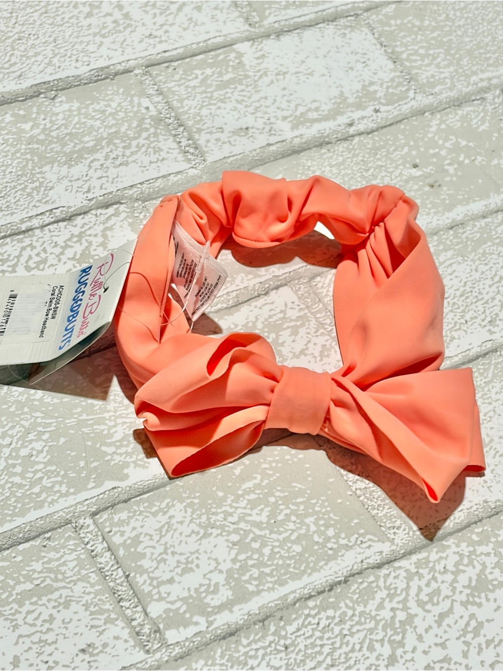 Ruffle Butts Coral Bow Swim Headband NEW One Size Fits Most NWT